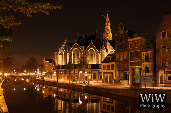 Oude Kerk Amsterdam Nacht Oudezijds Voorburgwal amsterdambynight